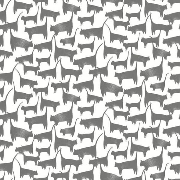 Cat Tails Premium Peel + Stick Wallpaper- Charcoal