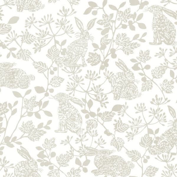 Botanical Bunnies Premium Peel + Stick Wallpaper- Neutral