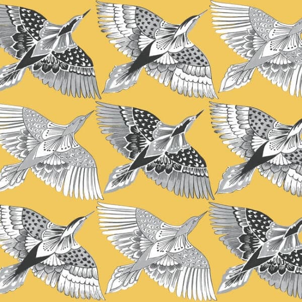 Feather Flight Premium Peel + Stick Wallpaper- Yellow