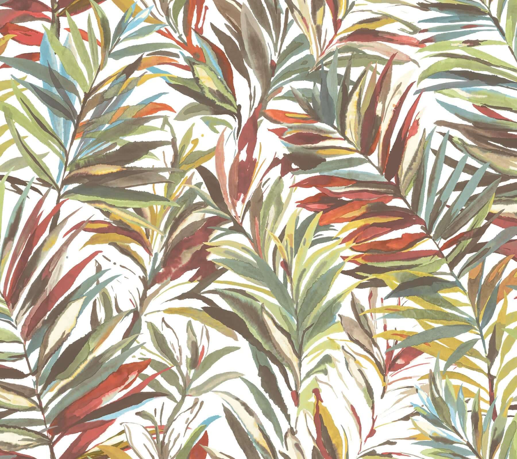 Swaying Palms Wallpaper- Rouge & Mink