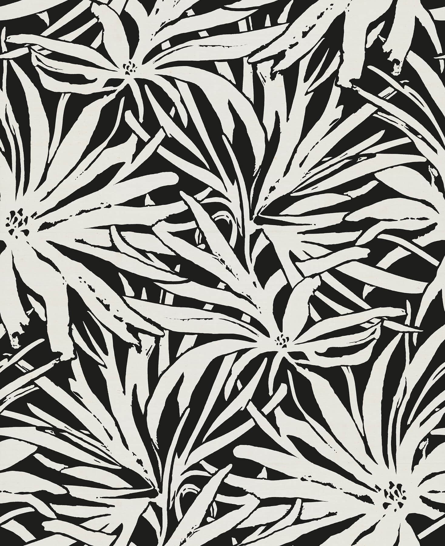 Floral Canopy Black Mural