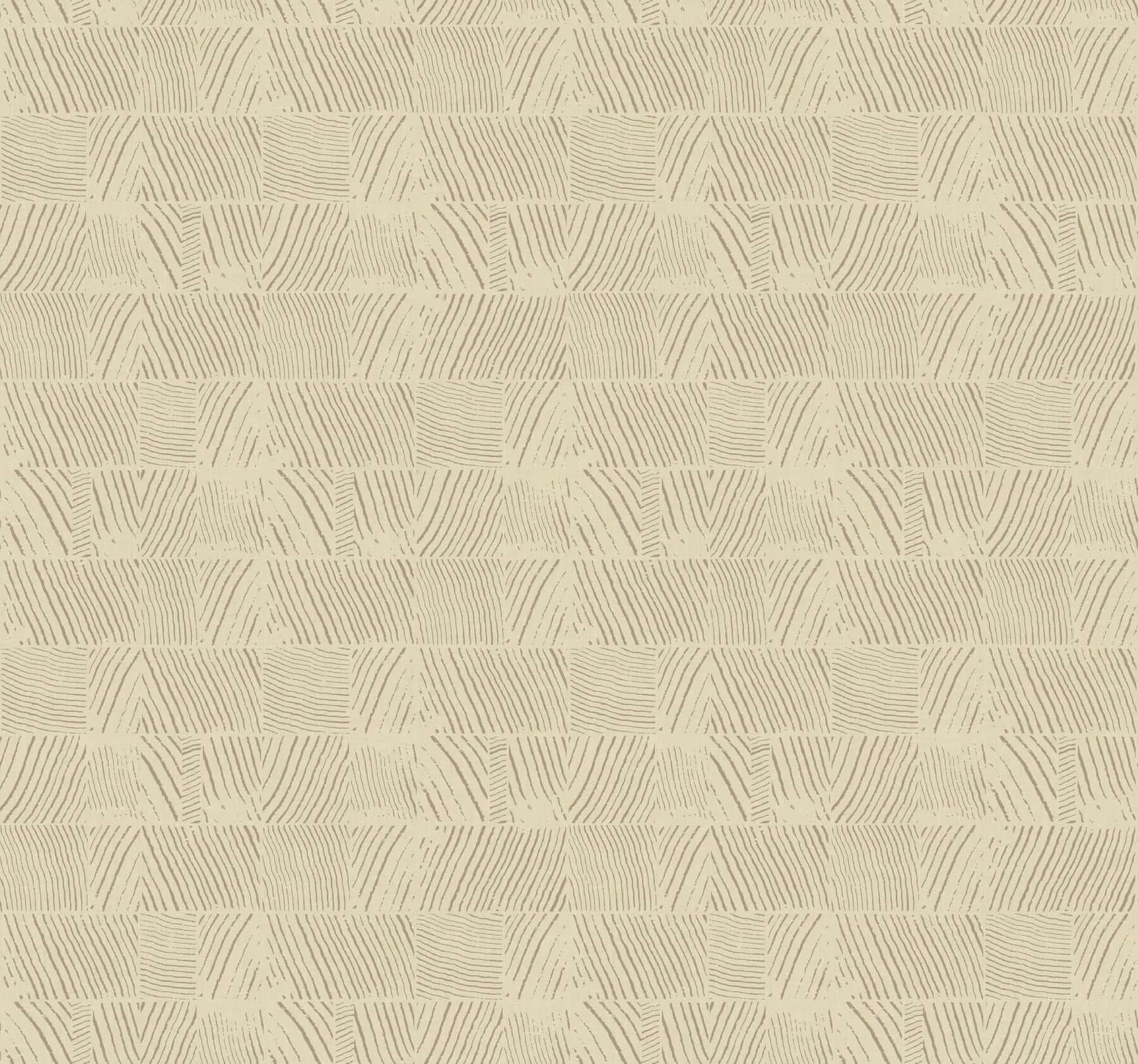 Woodcut Wallpaper- Beige