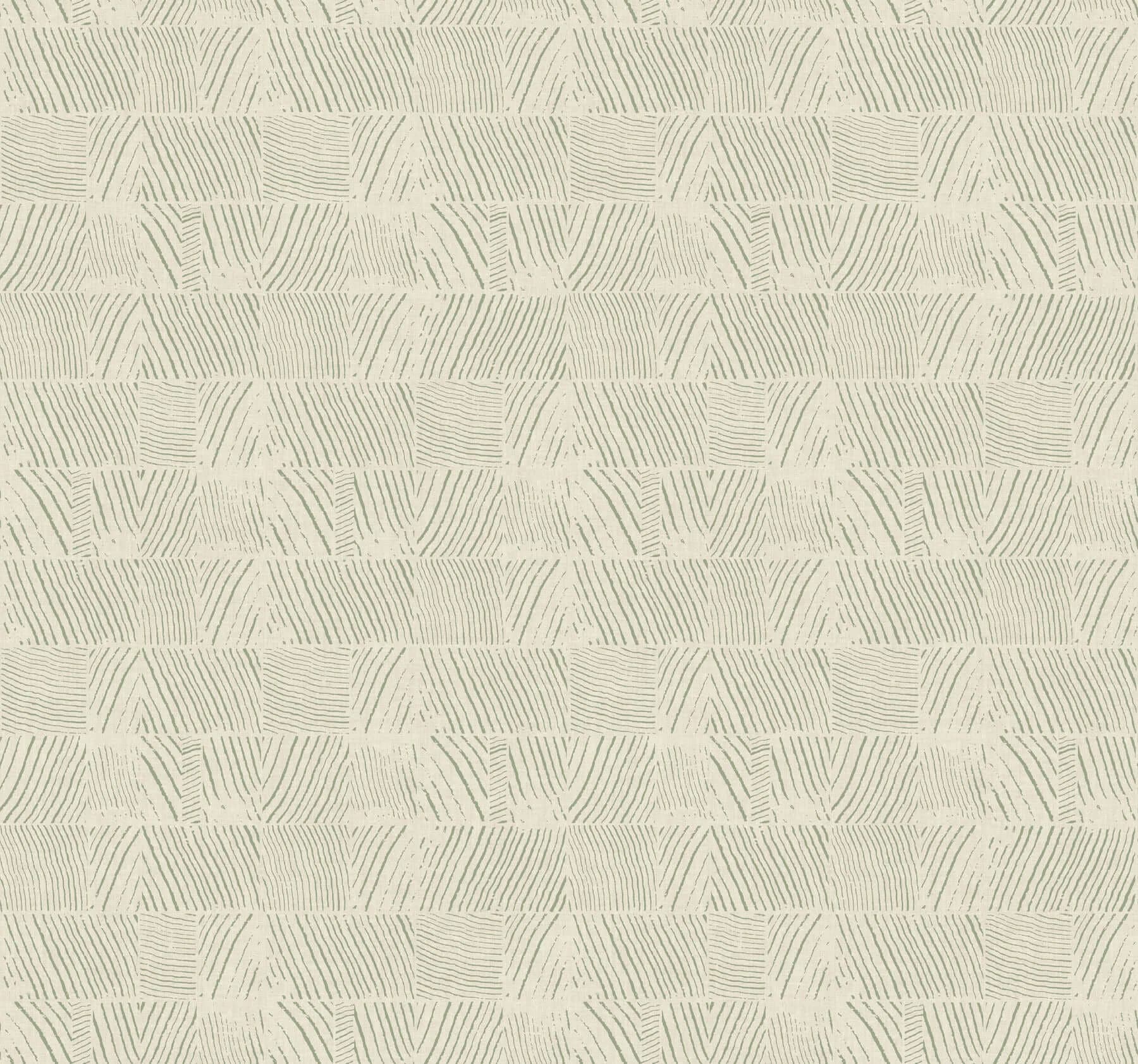 Woodcut Wallpaper- Green & Stone