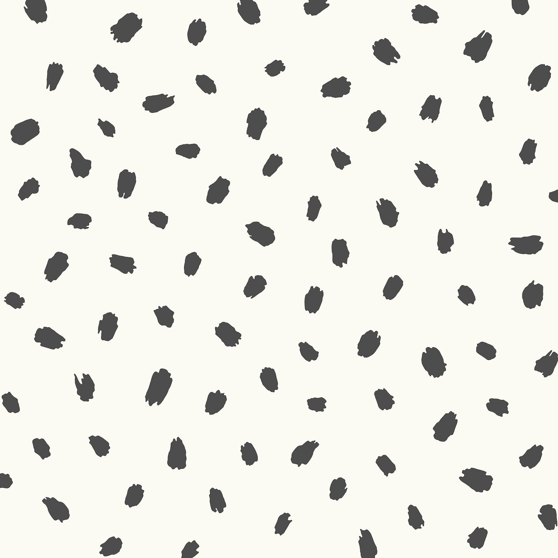 Animal Spots Black Polka Dot Wallpaper