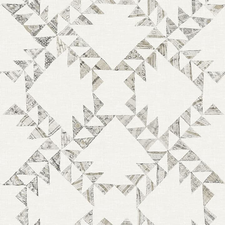 Scrap Quilt Grey Wallpaper
