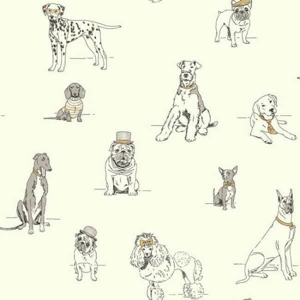 Dog's Life Wallpaper- Silver/Gold