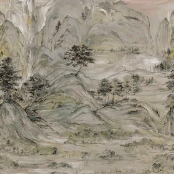 Misty Mountain Wall Mural- Taupe