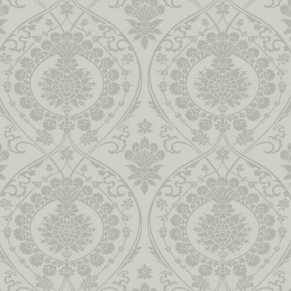 Imperial Damask Wallpaper- Grey/Silver