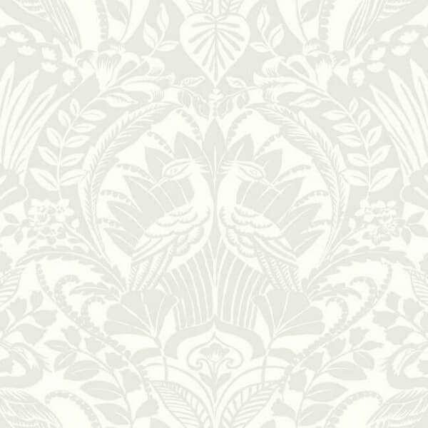 Egret Damask Wallpaper- Taupe