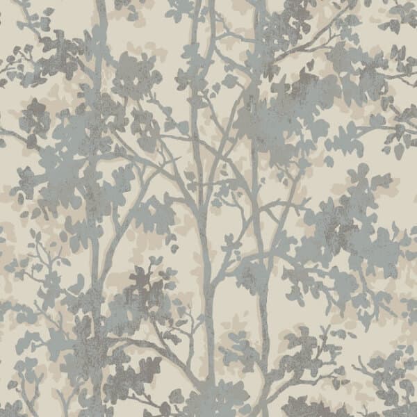 Shimmering Foliage Wallpaper- Cream/Silver
