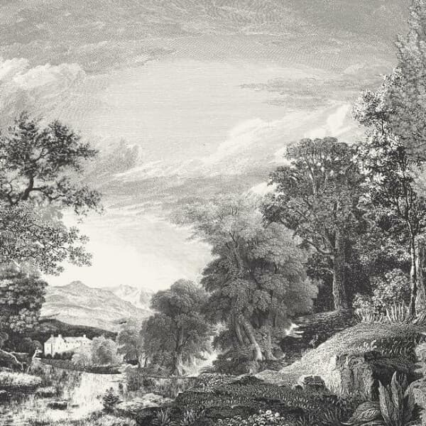 Provincial Scenic Wall Mural- Black