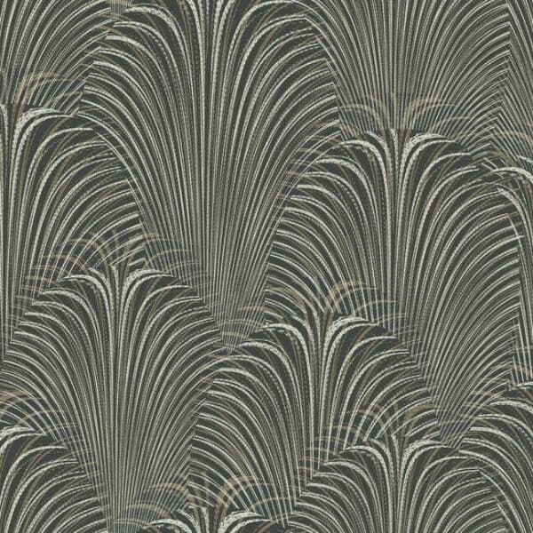 Deco Fountain Wallpaper- Black/White/Gold