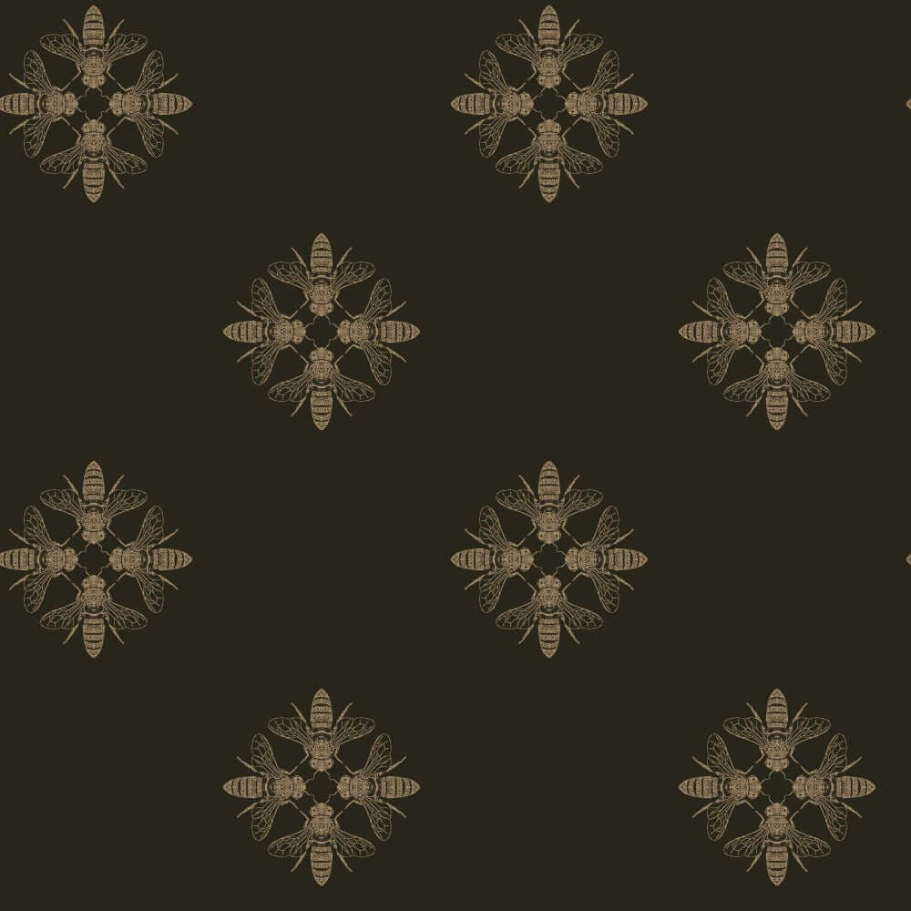 Honey Bee Wallpaper- Gold/Black