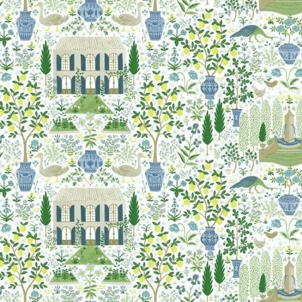 Camont Wallpaper- Blue & Green