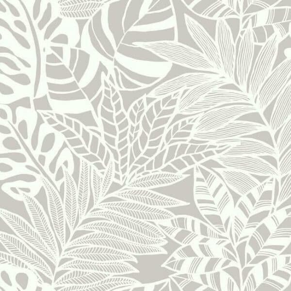 Jungle Leaves Wallpaper- Stone