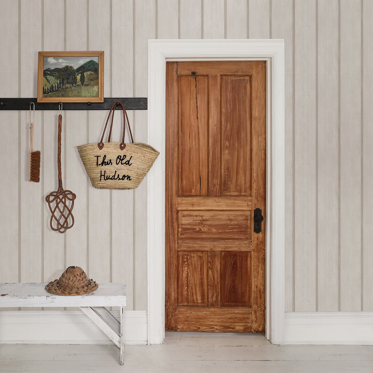 Upstate Beadboard Timeless Grey Wood Wallpaper