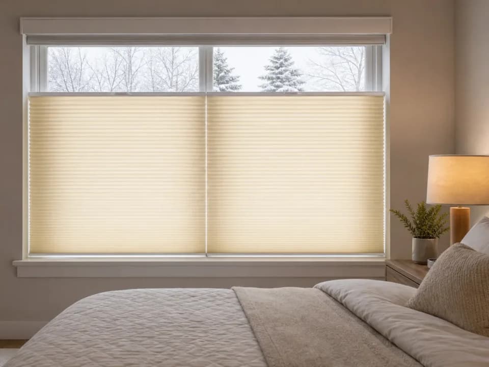 Cellular honeycomb shade showing its insulating air pockets