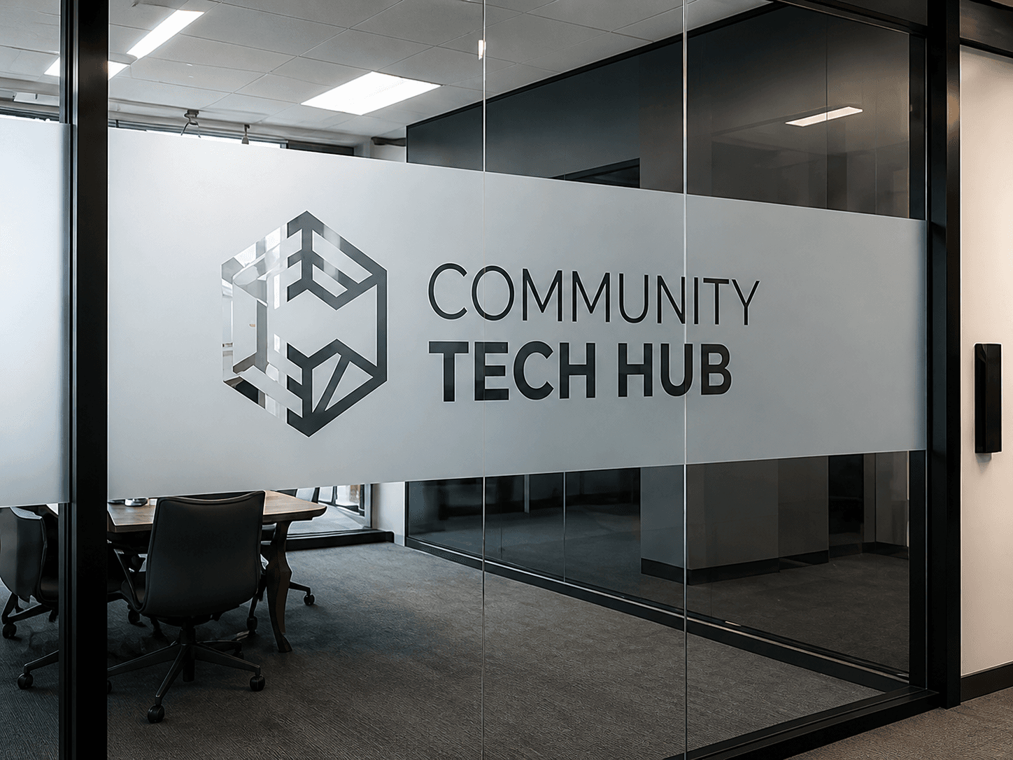 Frosted Die-Cut Glass Logo