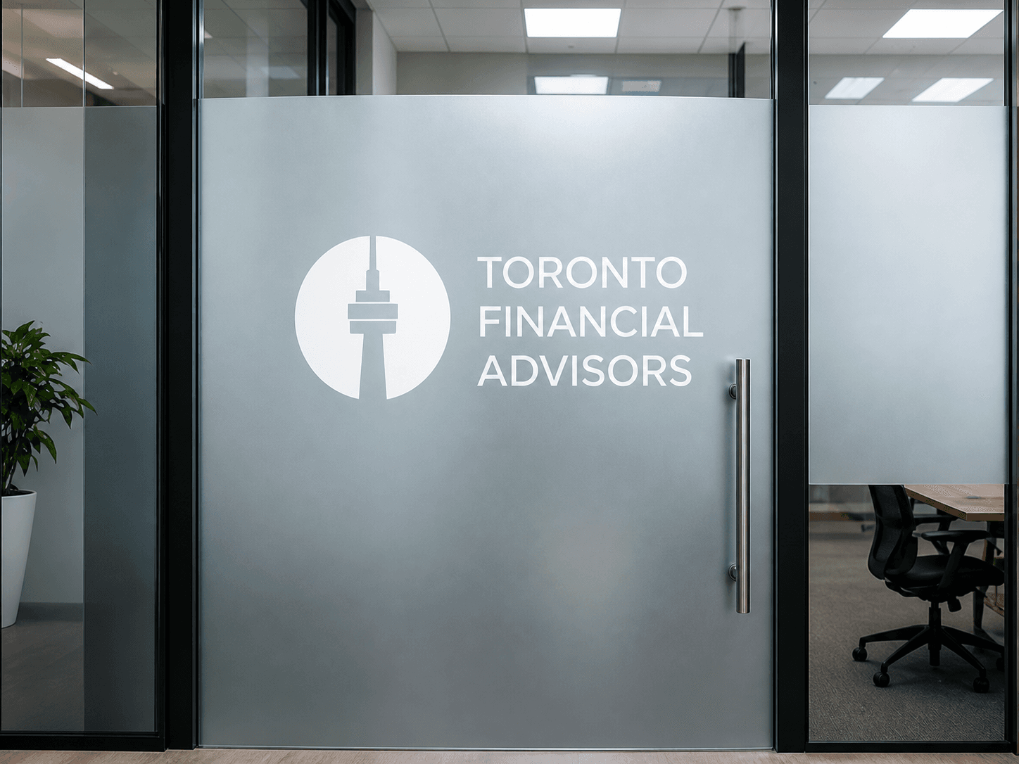 Frosted Glass Office Logo