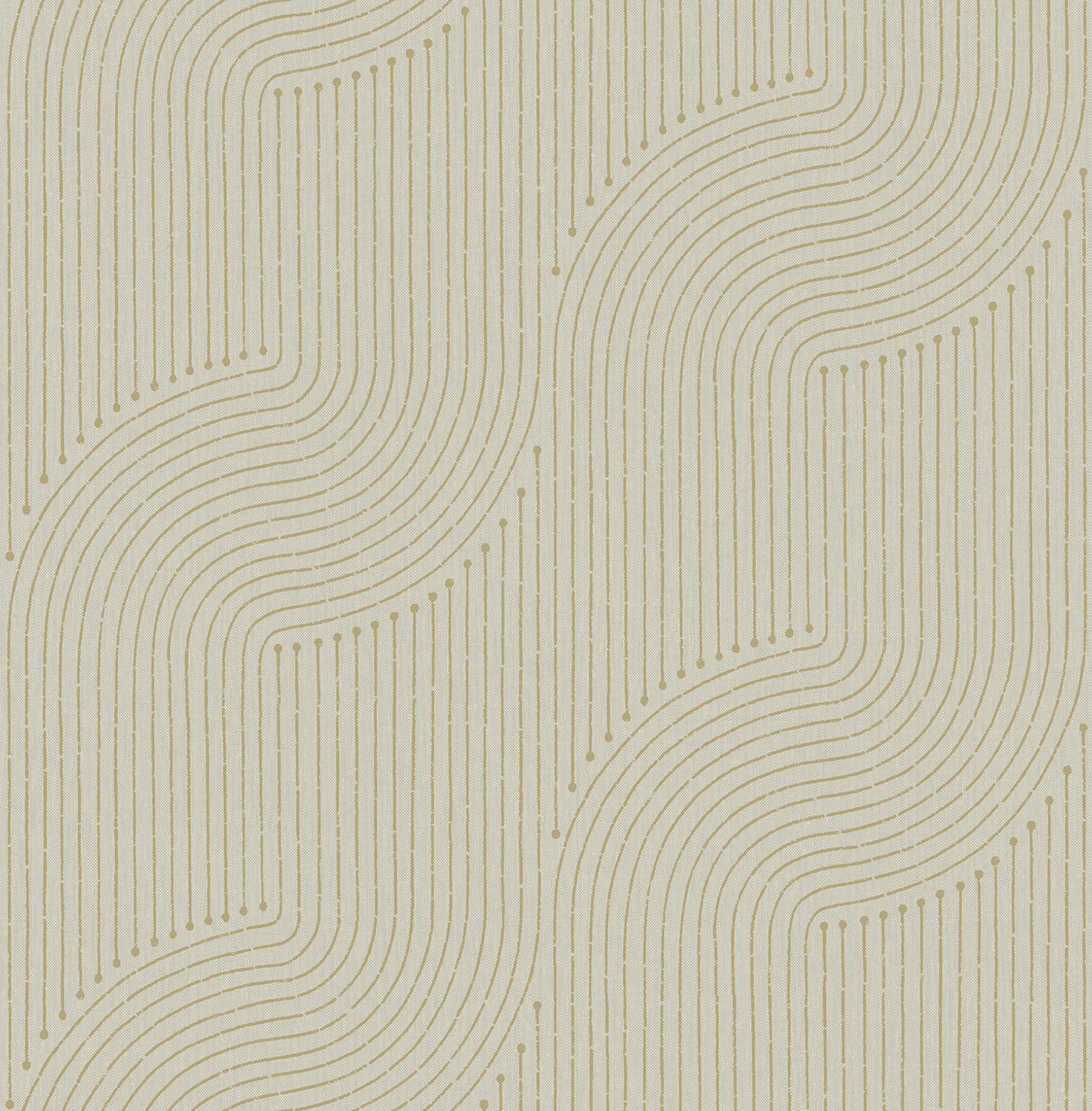 Braddock Gold Rhythmic Flow Wallpaper