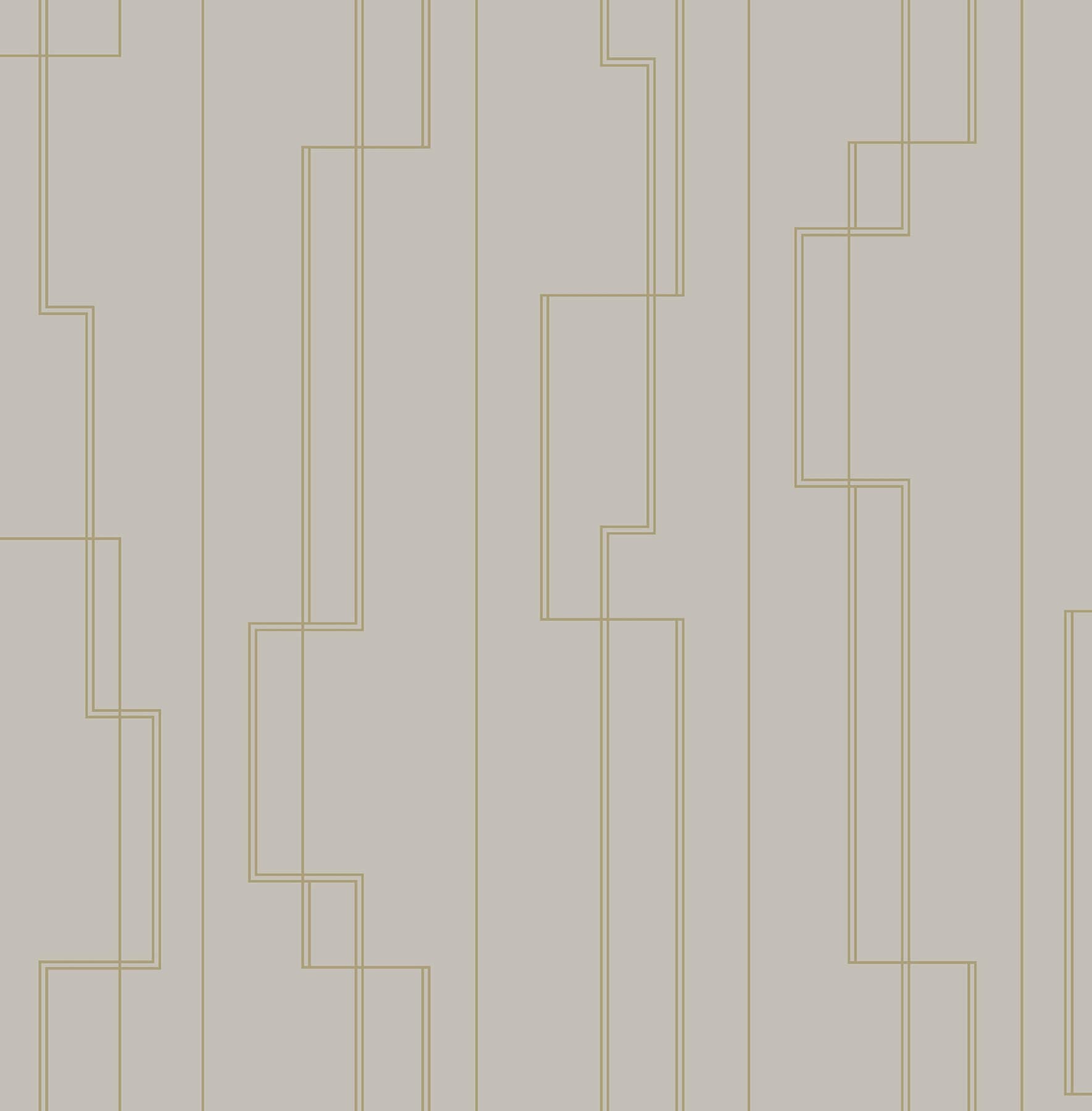 Anson Taupe Deco Detailing Wallpaper