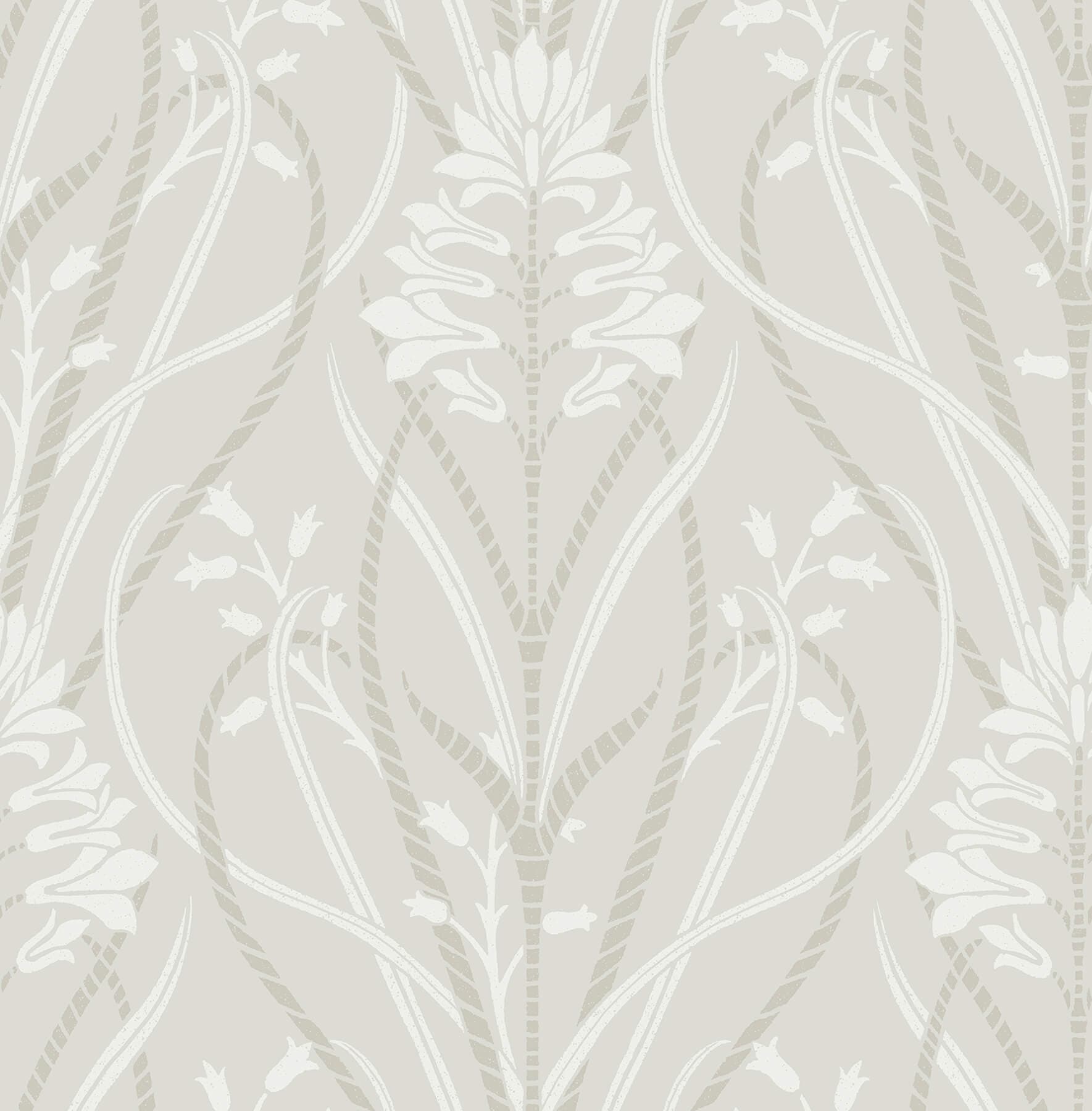 Rosalind Dove Iris Damask Wallpaper
