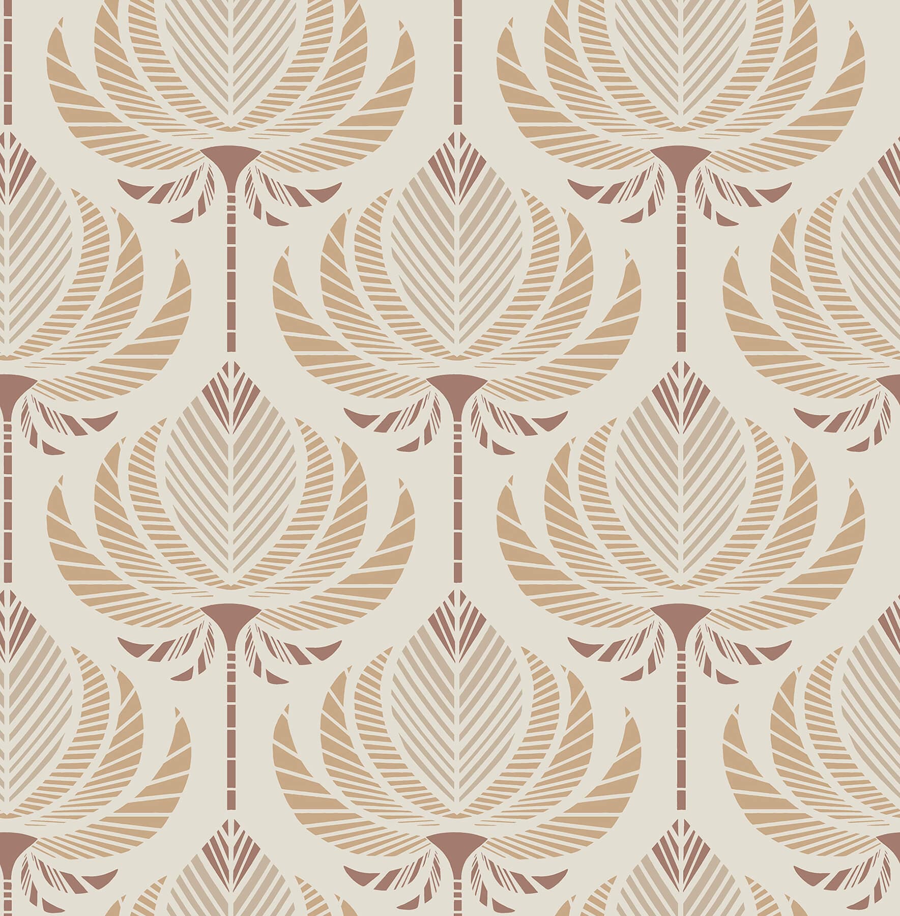 Ferrenby Apricot Floral Fan Wallpaper