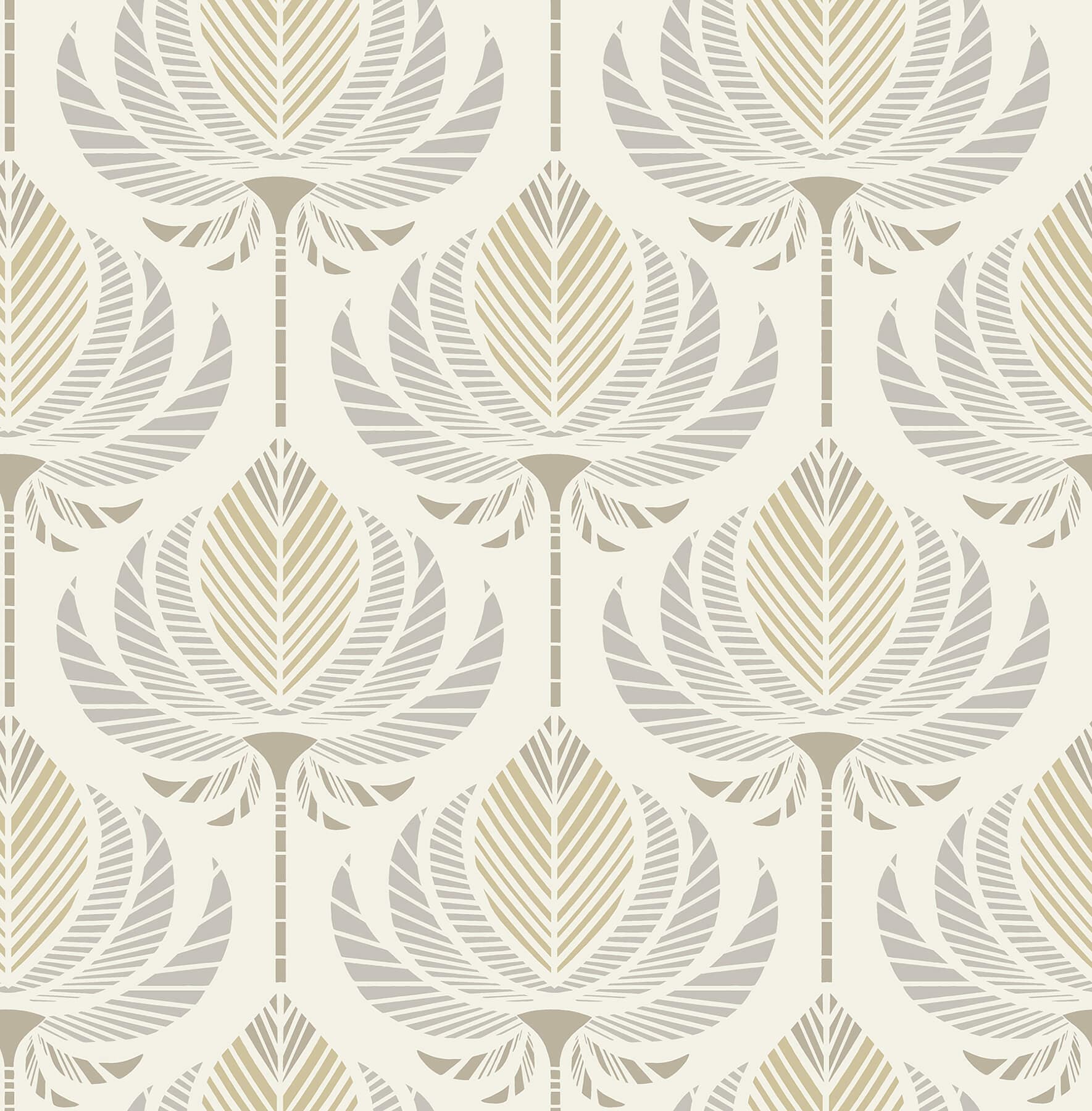 Ferrenby Metallic Floral Fan Wallpaper