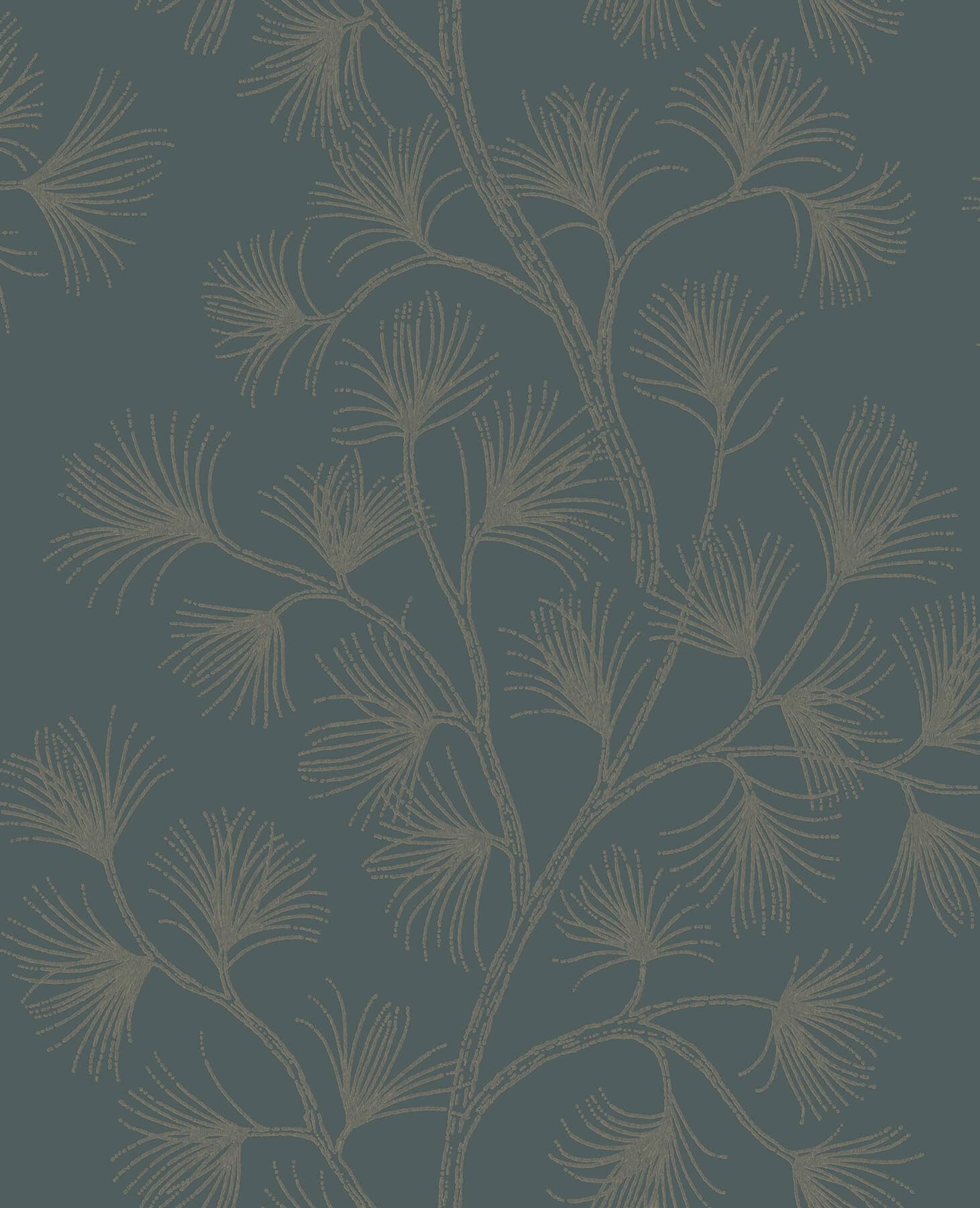 Kismine Slate Botanical Trail Wallpaper