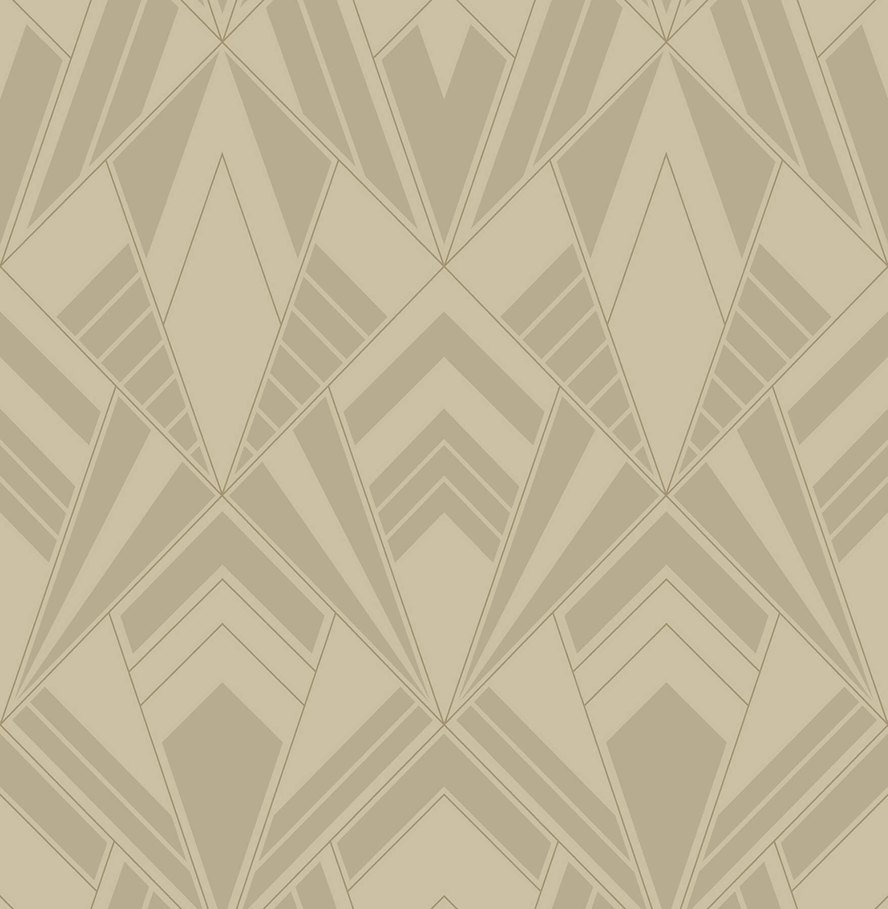 Allenby Khaki Flocked Wallpaper
