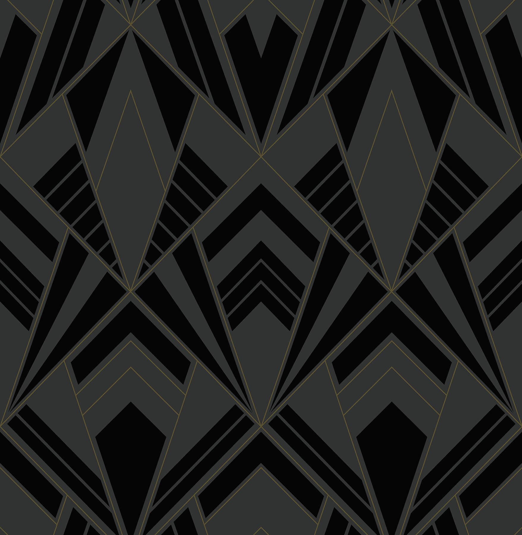 Allenby Black Flocked Wallpaper