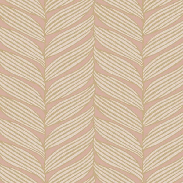Luminous Leaves Wallpaper- Blush/Gold