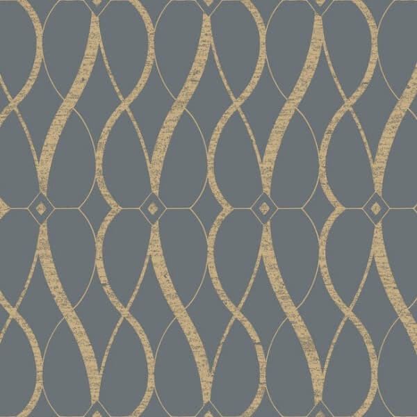 Graceful Geo Wallpaper- Smoke/Gold