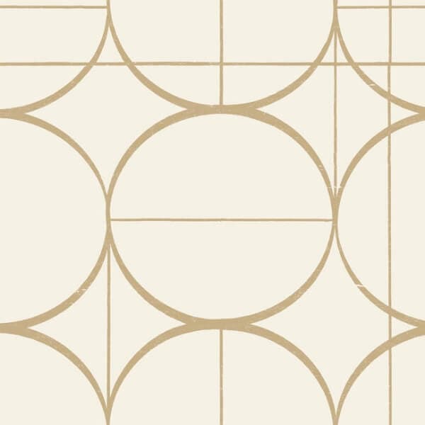 Sun Circles Wallpaper- Cream/Gold
