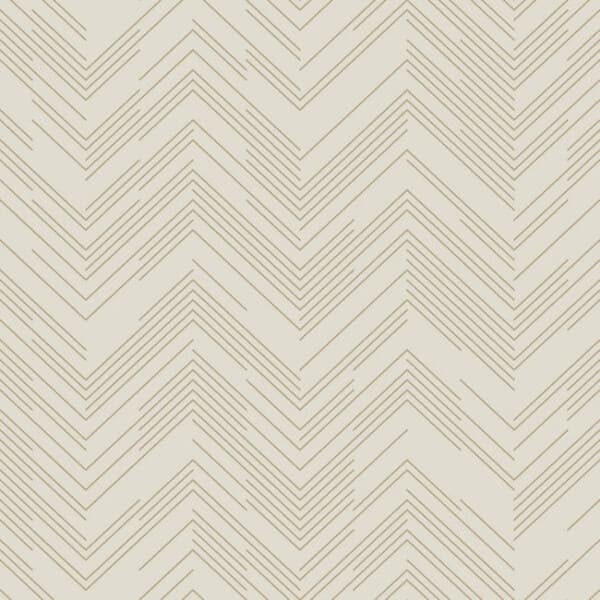 Polished Chevron Wallpaper- Cream/Gold