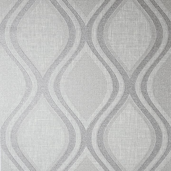 Ignatius Grey Ogee Wallpaper- Arthouse