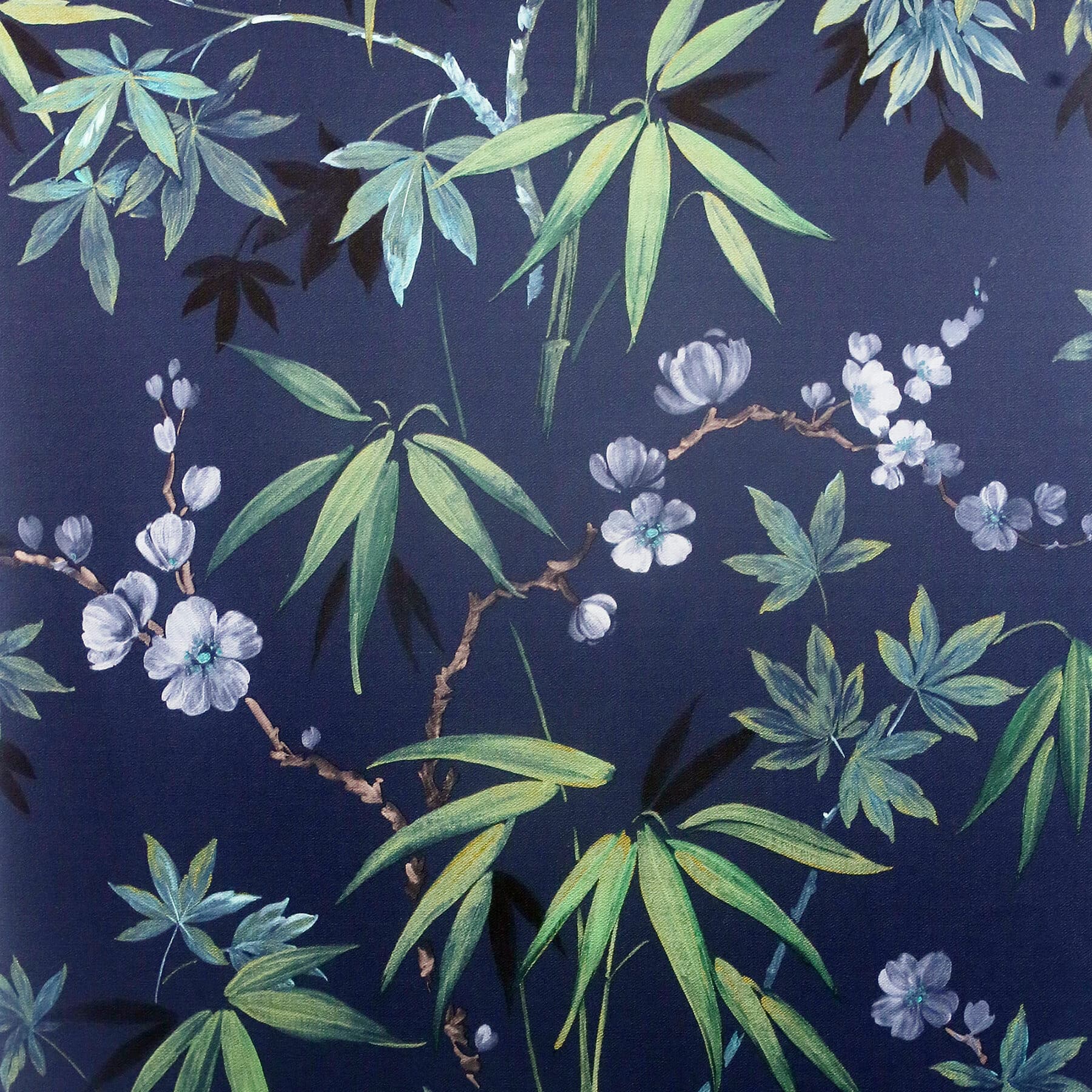 Desi Navy Jasmine Garden Wallpaper