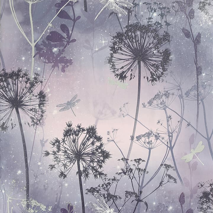 Lena Purple Floral Wallpaper- Arthouse