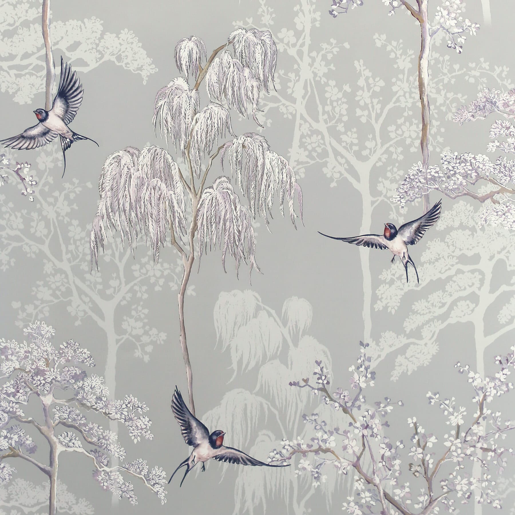 Asuka Grey Sparrow Forest Wallpaper