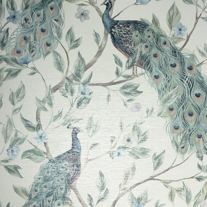 Keeka Blue Peacocks Wallpaper- Arthouse