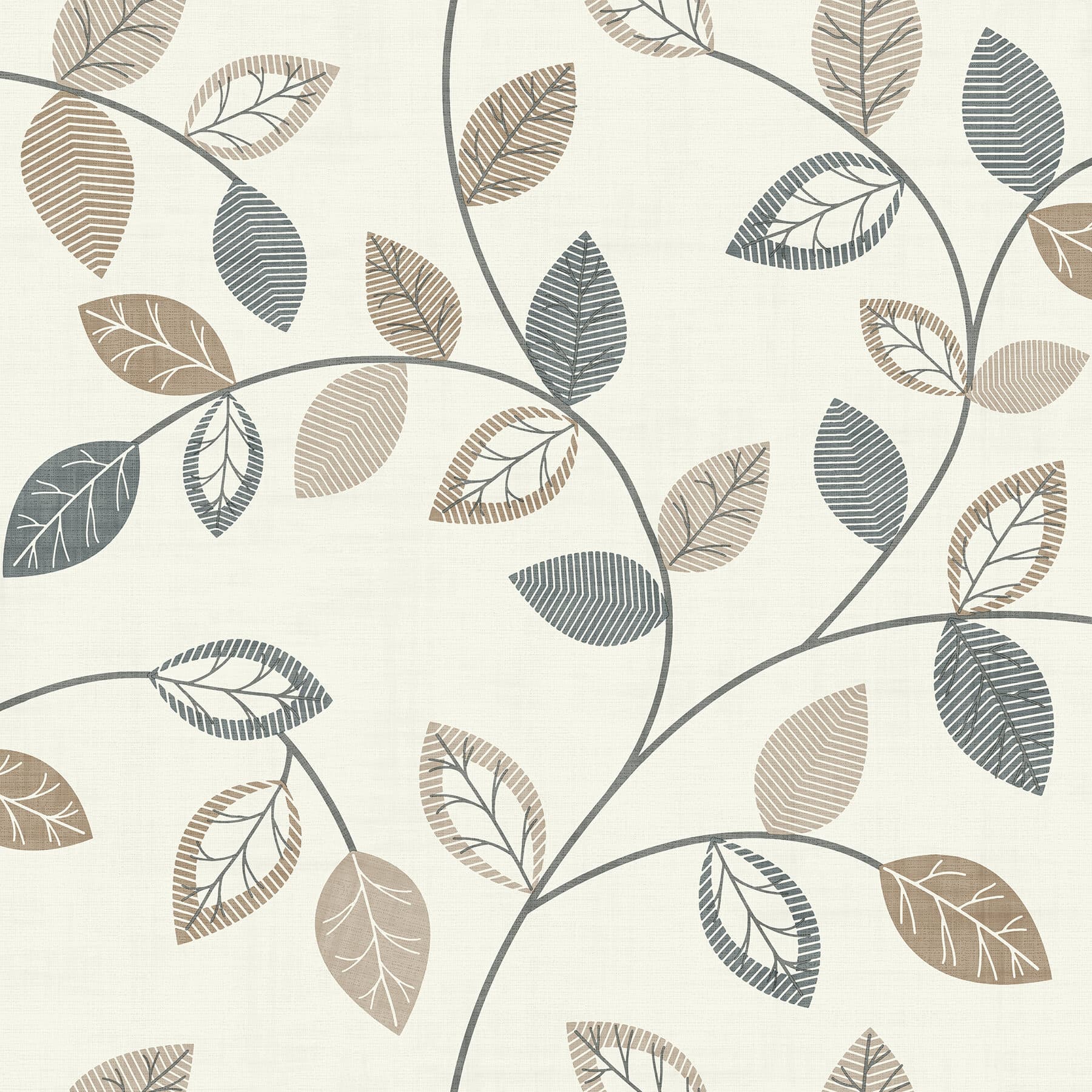 Sylvie Neutral Leaf Trail Wallpaper