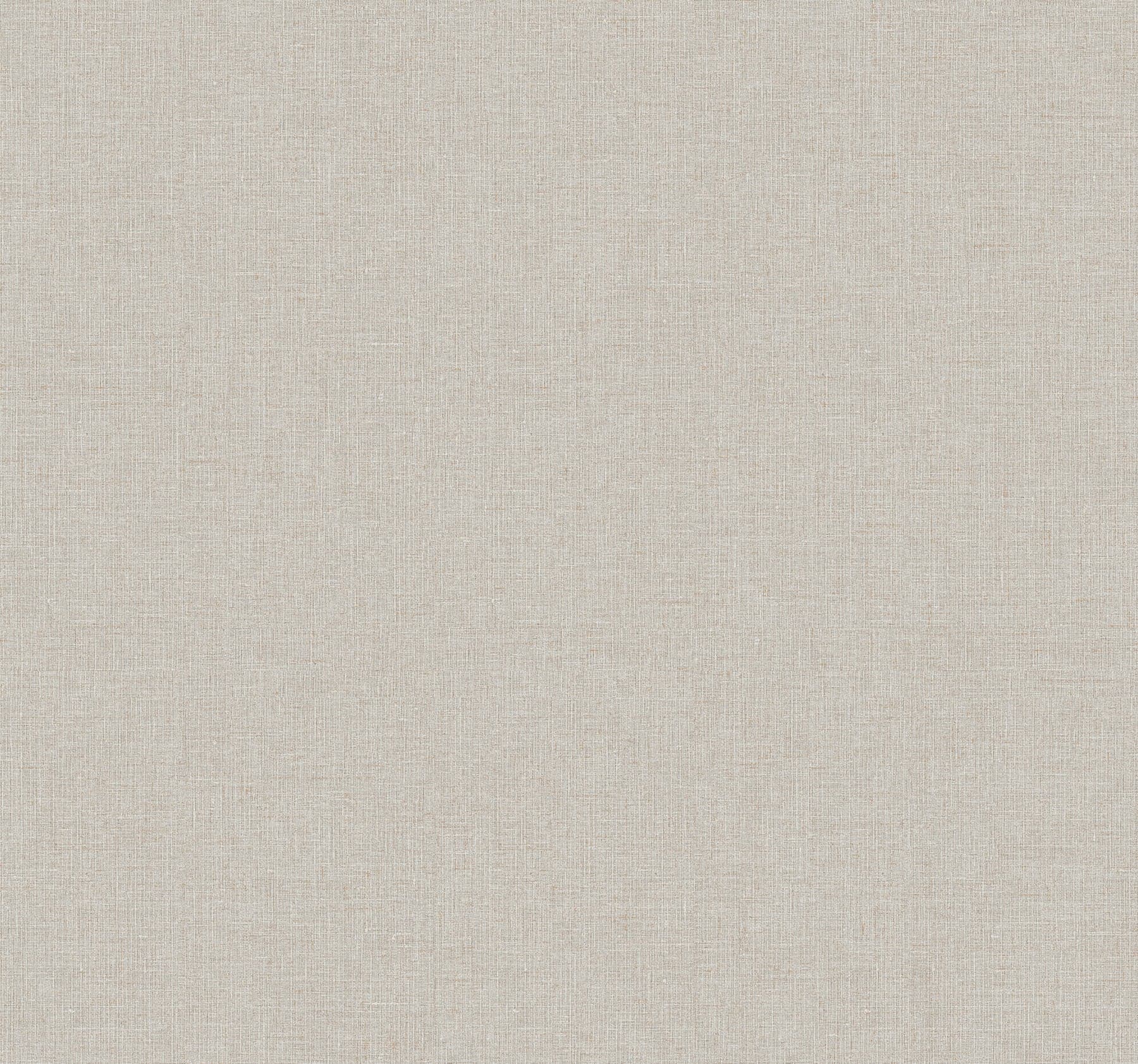 Heathered Linen Faux Fabric Beige Wallpaper