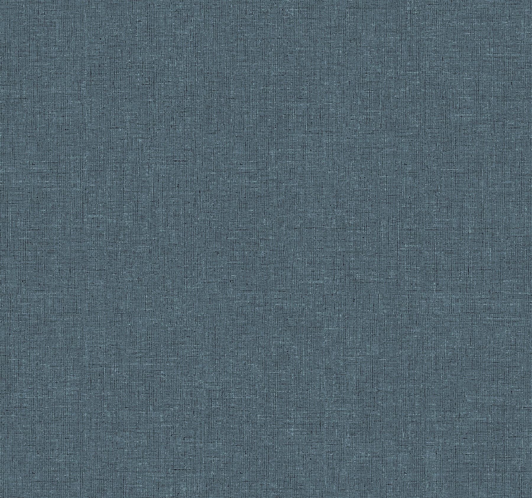 Heathered Linen Faux Fabric Indigo Wallpaper