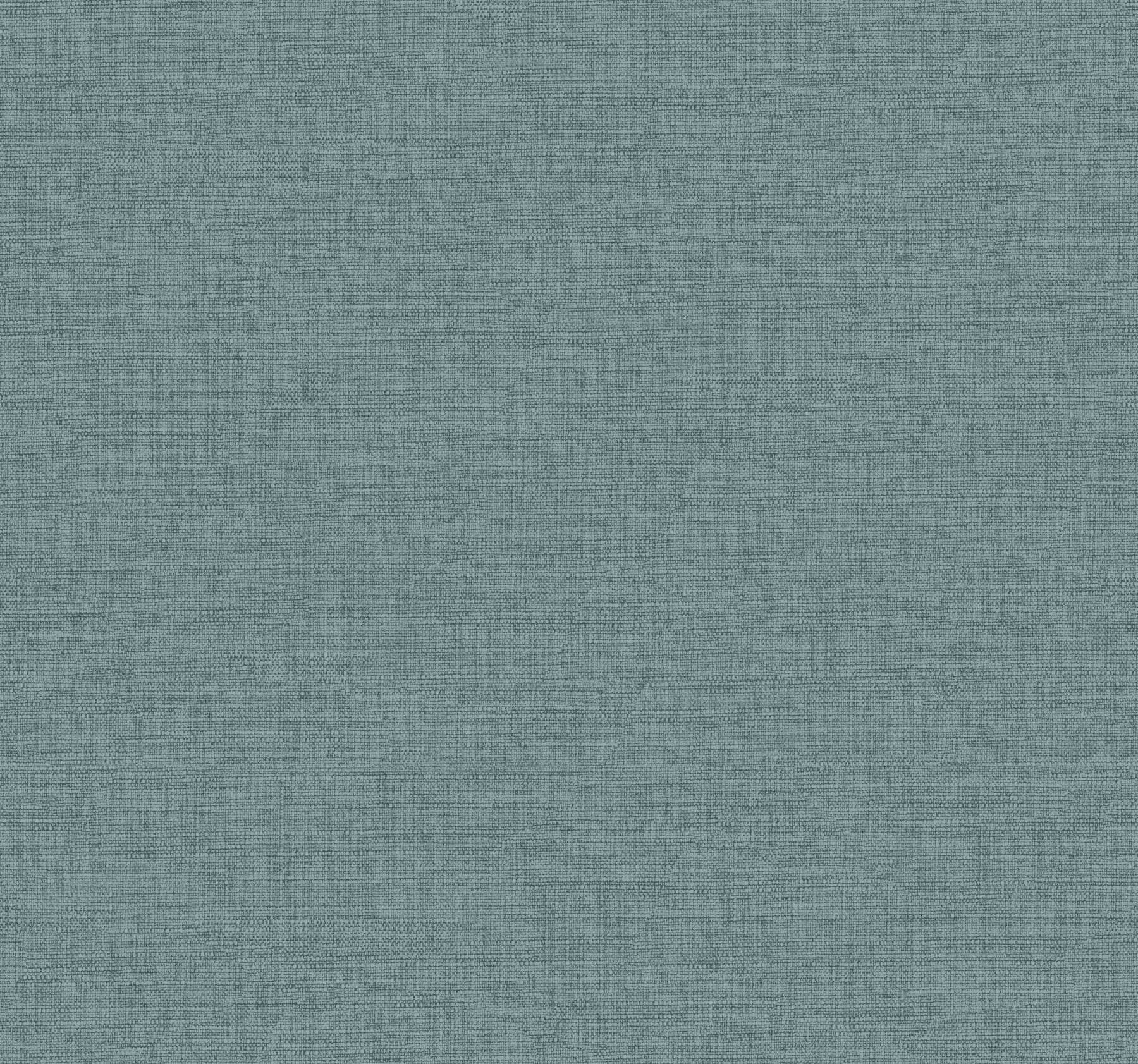 Terrene Teal Faux Linen Wallpaper