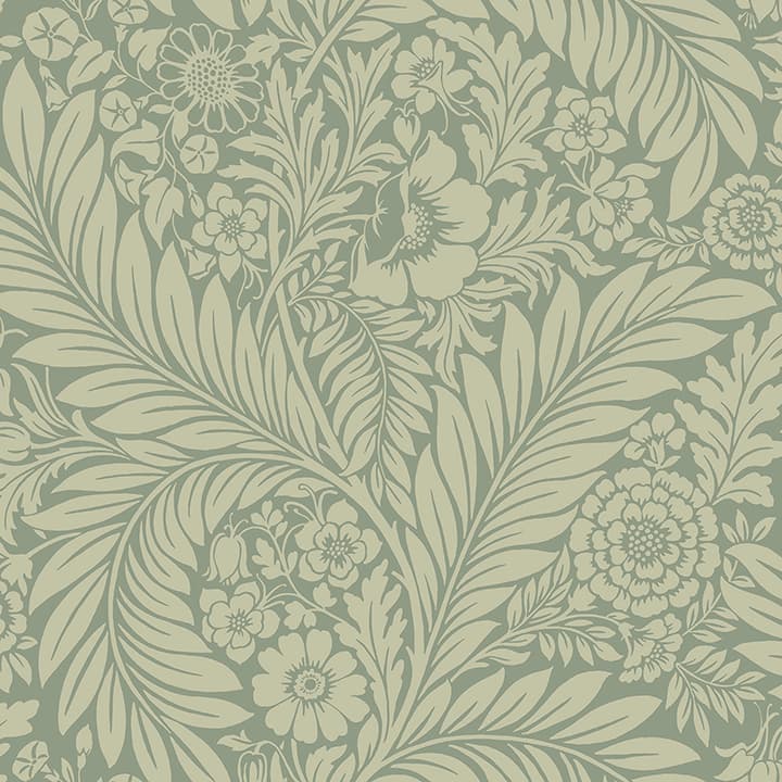 Florence Green Leaf Wallpaper