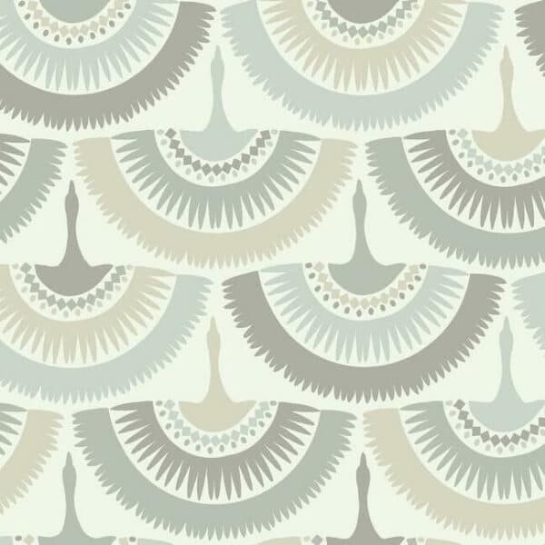 Feather & Fringe Wallpaper- Neutral/Blue
