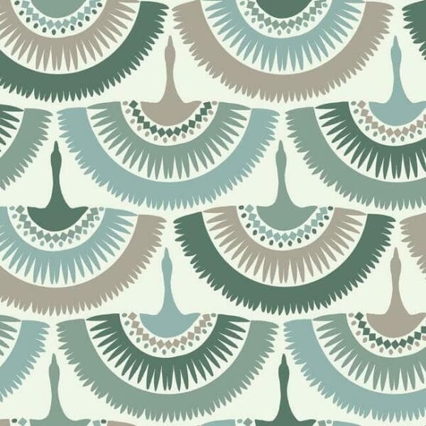 Feather & Fringe Wallpaper- Greens