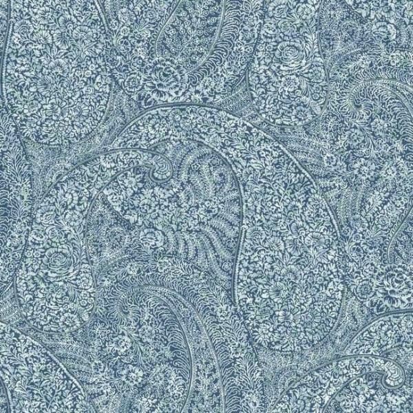 Kashmir Dreams Paisley Wallpaper- Blue