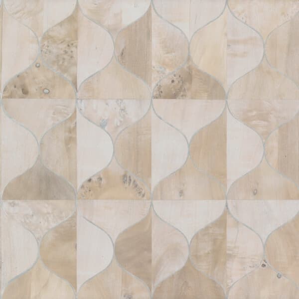 Burlwood Ogee Wallpaper- White