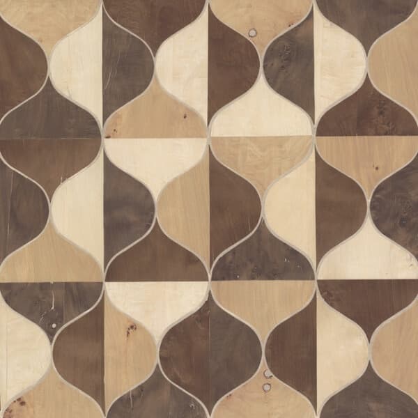 Burlwood Ogee Wallpaper- Warm Neutral